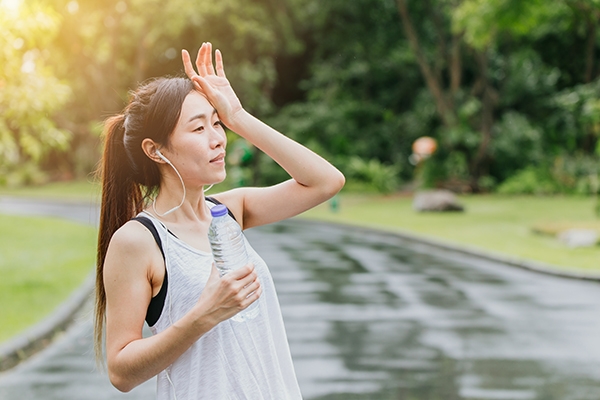 Exercising in hot weather can increase the risk of dehydration and blood pressure, which may cause nausea.
