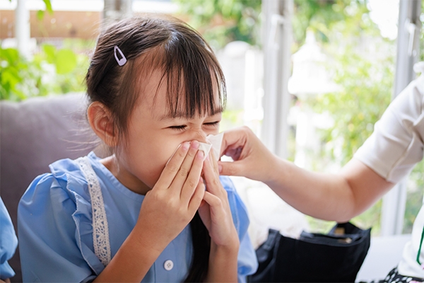 Cover your mouth with a tissue when coughing or sneezing.